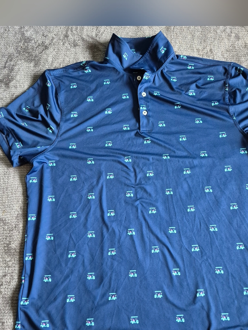 The Chibbies "The Sunday Drive" Golfcart Navy Polo in XXL